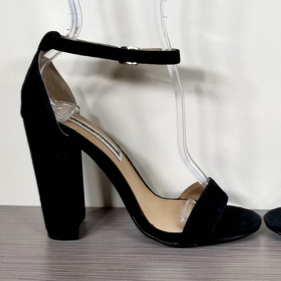 Steve Madden Carrson Block Heel Sandal, Black Suede, Womens Size 5.5 B - Picture 6 of 12
